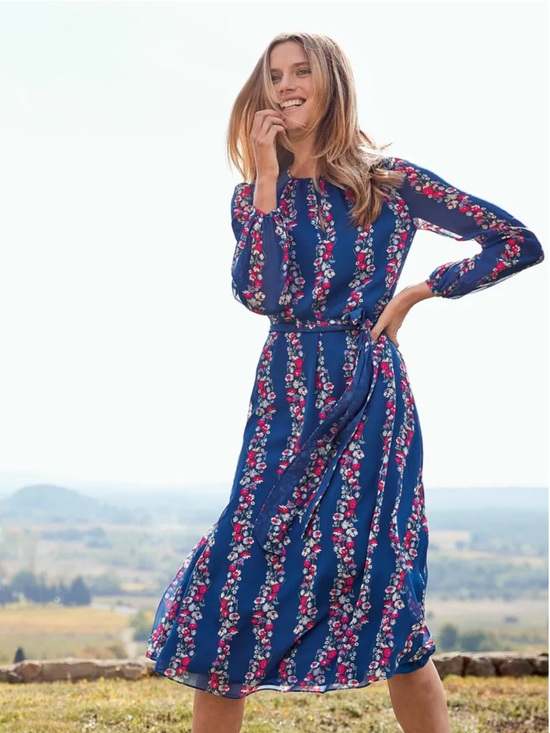 Boden Dresses & Skirts - BODEN Kathleen Midi Dress Opulent Blue Flowerbed Floral {3B51}